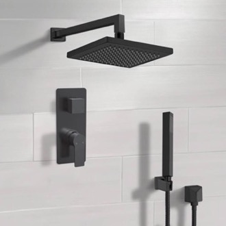 Shower Faucet Matte Black Rain Shower System with Handheld, Rain Shower Head, Shower Faucet Set Remer SFH89